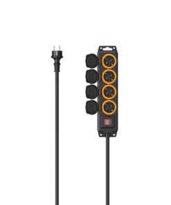 Alternative view of Hama Stekkerdoos 4-voudig Voor Buiten IP44 Schakelaar Wandmontage 2 M Zw.