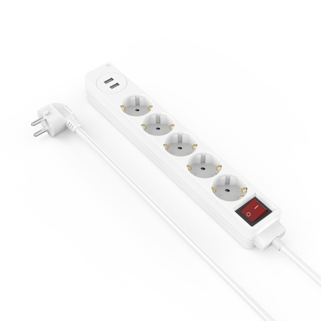 Hama Stekkerdoos 5-voudig USB-A 17W Schakelaar 1,4 M Wit - Afbeelding 3