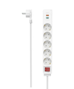 Hama Stekkerdoos 5-voudig USB-C/A 18W PD/QC&trade; Schak. Platte St. 1
