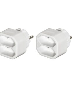 Hama Stopcontactadapter 2-voudig 2x Euro-stopcontact Dubbelpak Wit