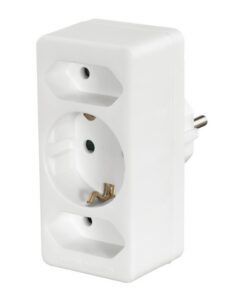 Hama Stopcontactadapter 3-voudig 1x Geaard Stopcontact 2x Euro Wit