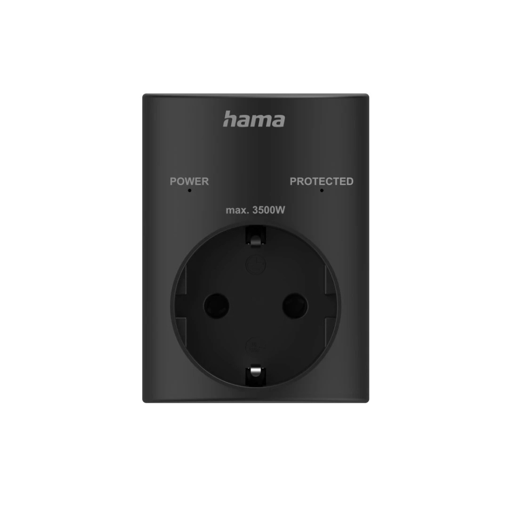 Hama Stopcontactadapter Geaard Stopcontact met Overspanningsbeveiliging Netspanning Zwart - Afbeelding 2