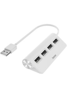 Hama USB-hub 4-poorts USB 2.0 480 Mbit/s Wit