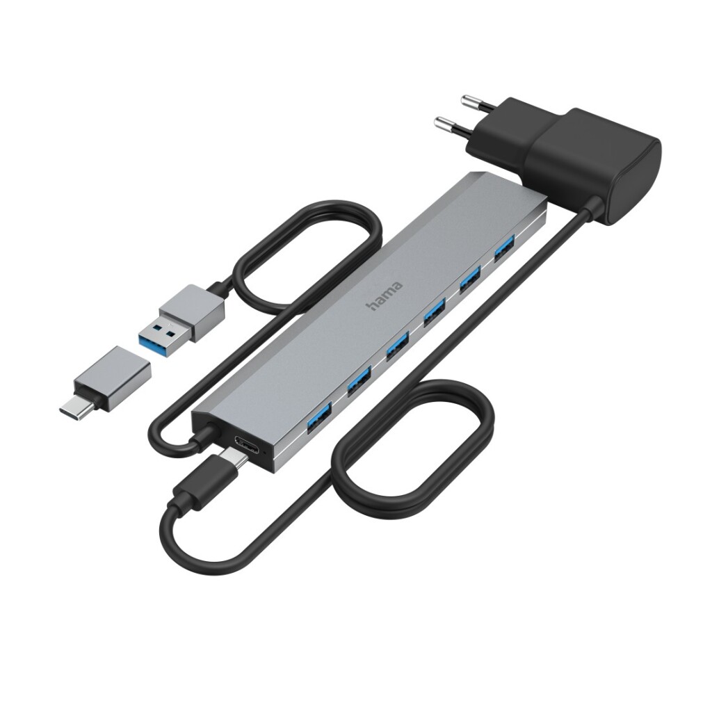 Hama USB-hub 7-poorts USB 3.2 Gen1 5 Gbit/s Inc. USB-C-adapter En Netadapter - Image 3