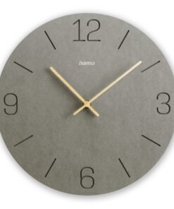 Hama Wandklok Kreta met Gegraveerde Cijfers 30 cm MDF/Grijs/Goud
