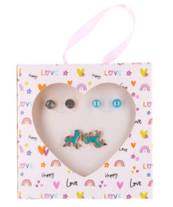 Happy Love Earring Set Blue Horses Set 6-delig