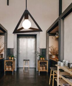 Alternative view of Homestyle Pro MK007-B Industriële Pyramide Hanglamp 25x22 cm Zwart/Metaal