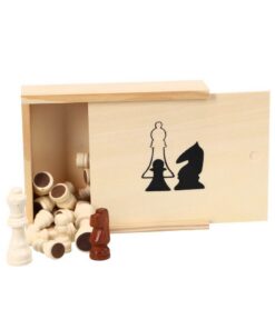 Alternative view of Houten Schaakstukken in Kistje 19x15.5 cm