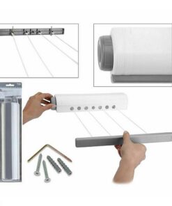 Indoor Waslijn 14 m Wit/Grijs