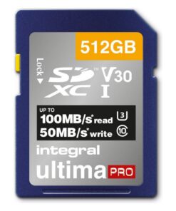 Integral Memory Card UltimaPro SDXV V30 100/50MBS 512GB