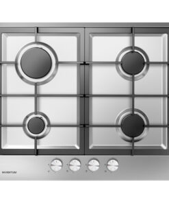 Inventum IKG6023GRVS Inbouw Gaskookplaat met 4 Branders Zwart/RVS