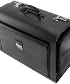 Juscha JU-45057 Pilotenkoffer Alassio Verona Echt Leer Zwart