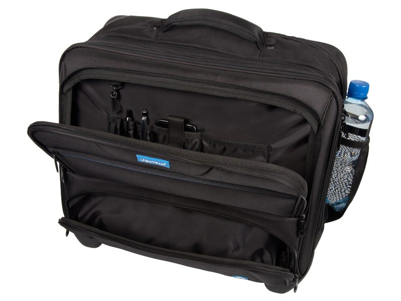 Juscha JU-46215 Laptoptrolley RPET Zwart 38x45x23cm Materiaal: Gerecycled PET - Image 2