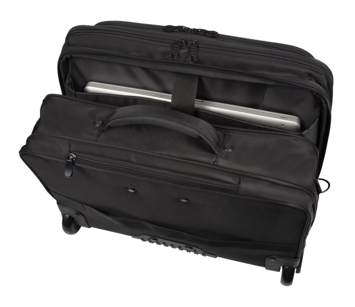 Juscha JU-46215 Laptoptrolley RPET Zwart 38x45x23cm Materiaal: Gerecycled PET - Image 3