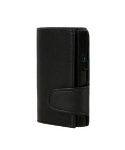 Juscha JU-961101 Pasjeshouder Clicksafe RFID Kunstleer ZW/ZW 8 Pasjes Met Opbergvak Voor Muntgeld