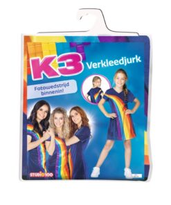 K3 Regenboog Verkeeldjurk Blauw 6-8 Jaar