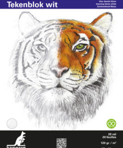 Kangaro K-5341 Tekenblok 27x36cm 120 Gr 20 Vel Wit Fijne Korrel Kopgelijmd