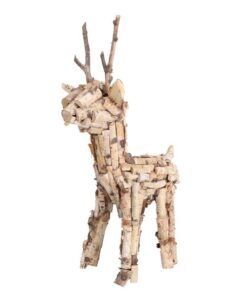 Kerstdecoratie Berkenhouten Rendier 60 cm