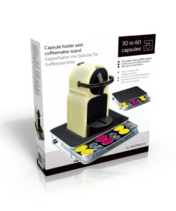 Koffiezetapparaat Standaard met Capsulehouder 32x29x6 cm Metaal/Zwart/Zilver