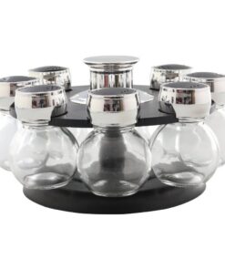 Kruidenrek Draaibaar + 8 Kruidenpotjes 21x12 cm Zwart