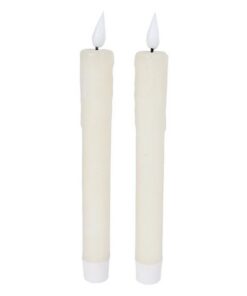 LED Kaarsen + Afstandsbediening 2 Stuks Ivoor
