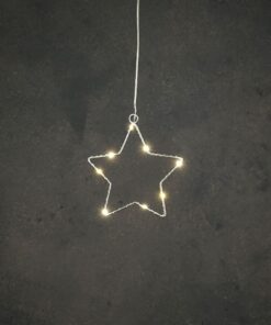 LED Ster 15 cm 8 LEDs Warm Wit Licht Zilver