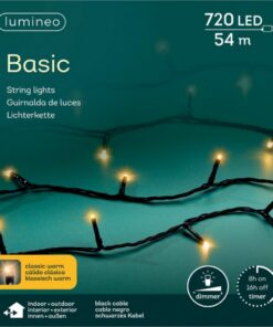 Lumineo LED Snoer 720 LEDs 5400 cm Zwart Warm Wit Licht