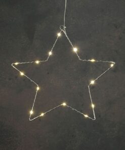 Lumineo LED Ster 20 LEDs 45 cm Warm Wit Licht Zilver