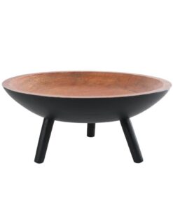 Mangohouten Serveerschaal Sieb met Pootjes Naturel/Zwart