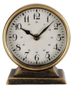 Metalen Klok Caroline 13x6.5x15 cm Goud