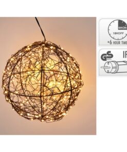 Metalen LED Bal 18 cm Zwart