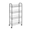 Metaltex Ascona Trolly met Wielen + 4 Manden 41x23x84 cm Mat Zwart/Metaal