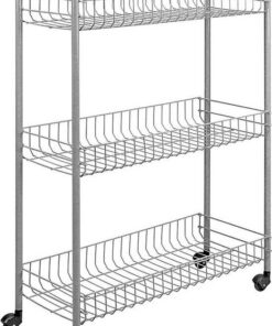 Metaltex Badkamer-/keukentrolley Slim 84x56cm Staal Zilver
