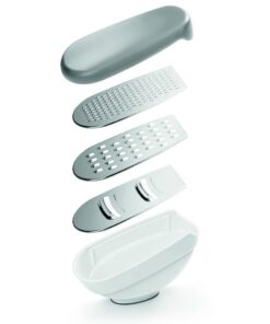 Metaltex Kitchen Helpers 3in1 Rasp met Opvangbakje Wit/Grijs