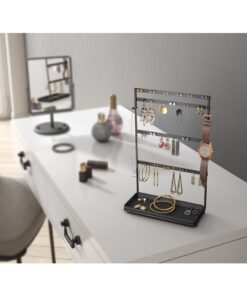 Alternative view of Metaltex Sieradenrek 22x11x36 cm Mat Zwart/Metaal