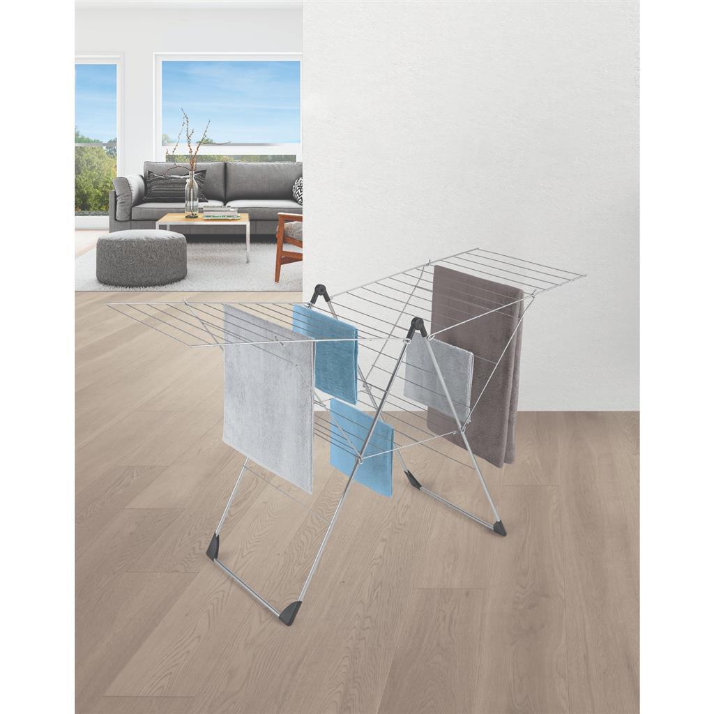 Metaltex Vento Droogrek 30 m Lijn 110x177x67 cm Zilver/Zwart - Afbeelding 3