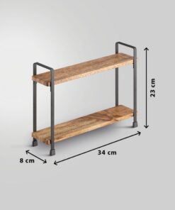 Alternative view of Metaltex York Lava Kruidenrek 2 Etages 8x34x23 cm Acacia Hout/Zwart Metaal