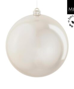 Mica Decorations Kerstbal Onbreekbaar 20 cm Cr&egrave;me Parelmoer