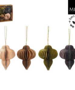 Mica Decorations Papieren Ui Druppel 10x8 cm 4 Stuks Aarde Tinten
