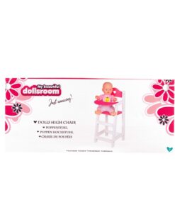 My Beautiful Dollsroom Houten Poppenstoel Roze/Wit