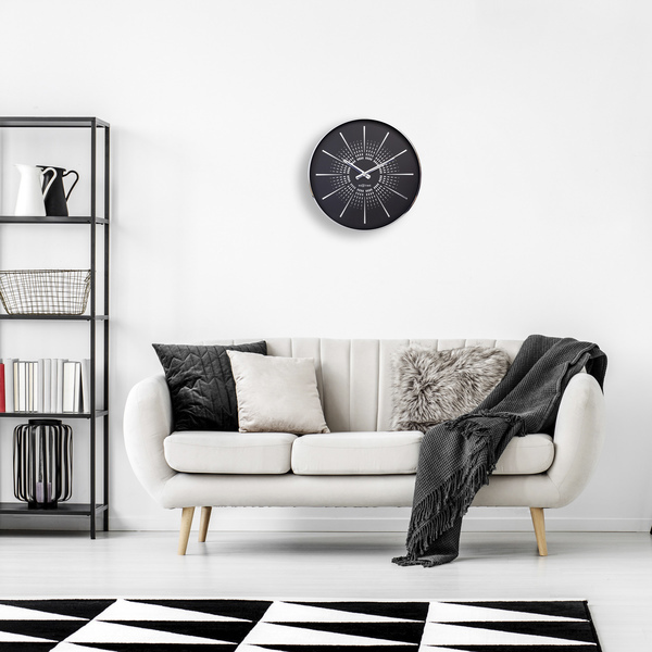 NeXtime NE-3287ZW Stille Wandklok - 40cm- Zwart - Metaal - "Excentric" - Image 4