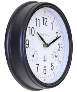 Alternative view of NeXtime NE-4318WI Buitenklok Jasmine + Thermo- en Hydrometer 23.5 cm Zwart/Wit