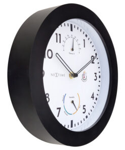 Alternative view of NeXtime NE-4319 Buitenklok Daisy + Thermo- en Hydrometer 25.5 cm Zwart/Wit