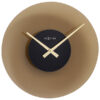 NeXtime NE-8196BR Stille Wandklok - 40cm - Mat Bruin - Glas - "Float"