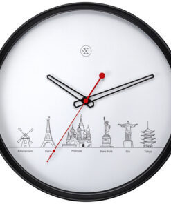NeXtime NX-7350 Wandklok NXt Worldtour Dia 30cm Kunststof Zwart