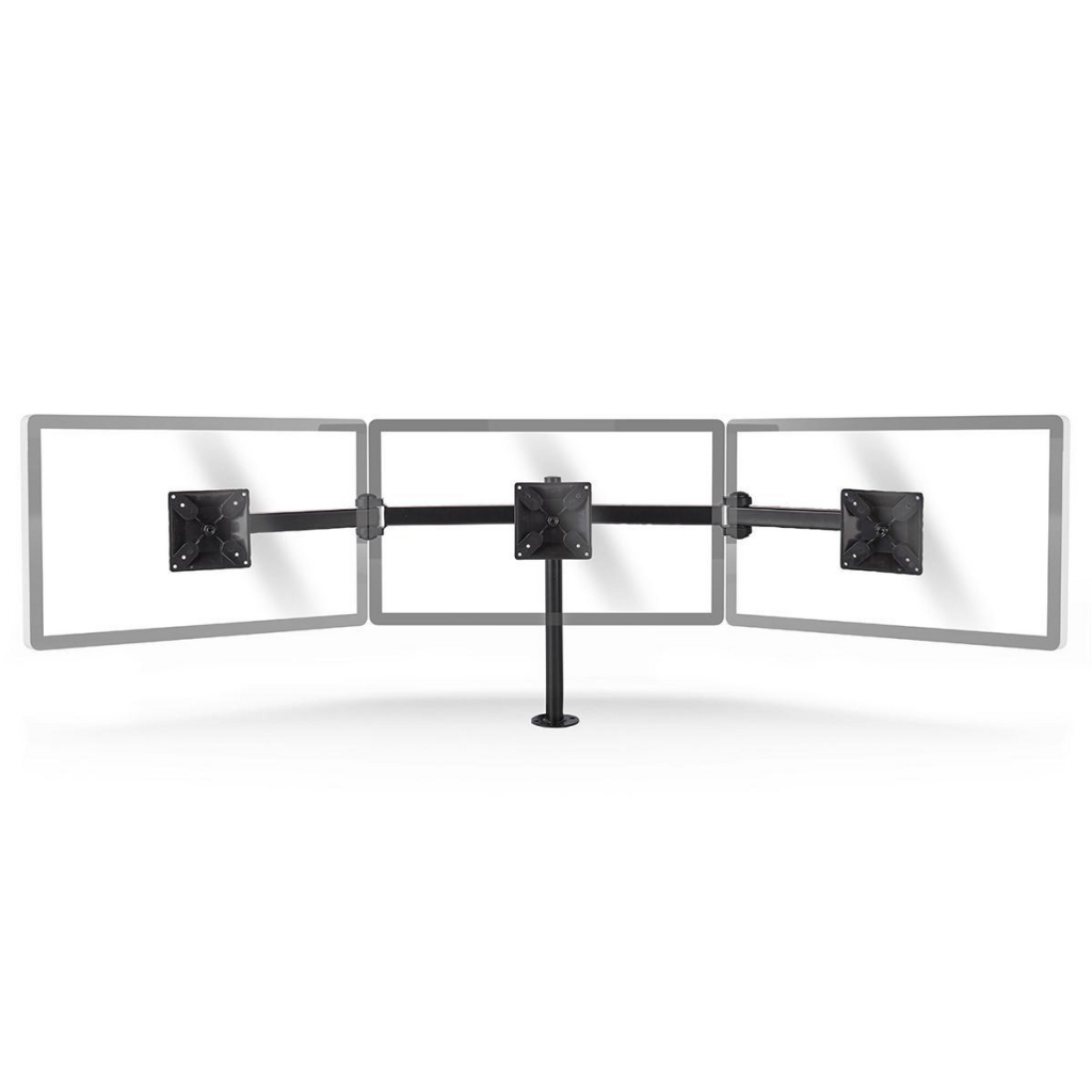 Nedis ERGOTMM100BK Ergonomische Monitorbeugel Drie Monitor-armen Draai- En Kantelbaar Zwart - Image 4