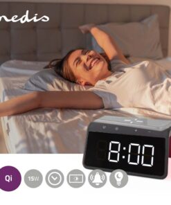Alternative view of Nedis WCACQ30BK Wekker Met Draadloze Lader Qi Gecertificeerd 5 / 7.5 / 10 / 15 W Usb-a Male Nachtlamp 2 Alarmtijden Snoozefunctie