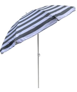 Outdoor Parasol Strepen 180 cm Grijs/Wit