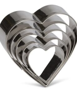 Patisse Uitsteekvormen Hart Set van 5 Stuks RVS