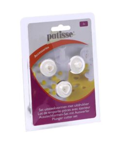 Alternative view of Patisse Uitsteekvormen Hart met Uitdrukker 3-delig Wit